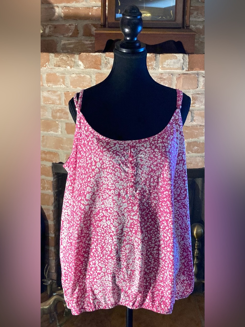 Lane Bryant Women’s Pink Floral Print Sleeveless Tank Top